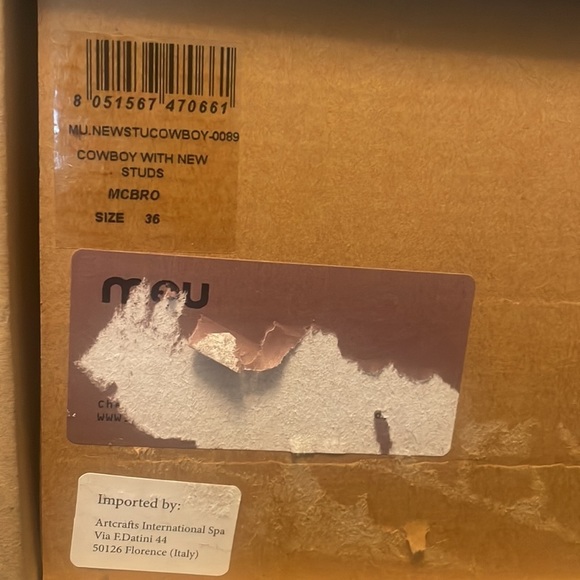 Mou studded shearling lined brown boots 36 - Picture 11 of 12